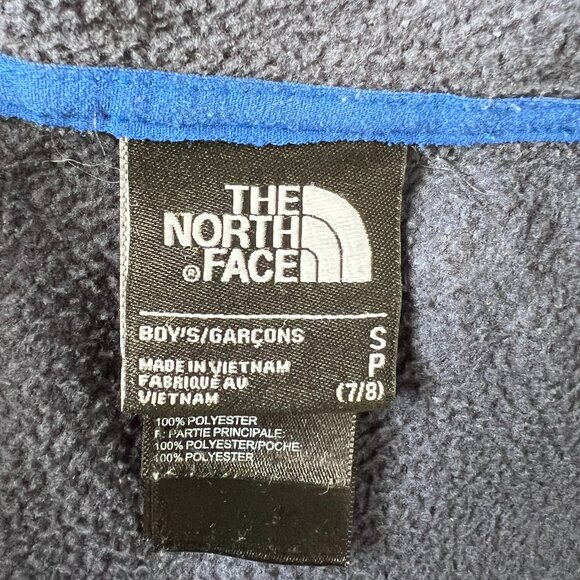 The North Face Boys Blue Fleece Jacket Full Zip Sz S (7/8) - Picture 4 of 7